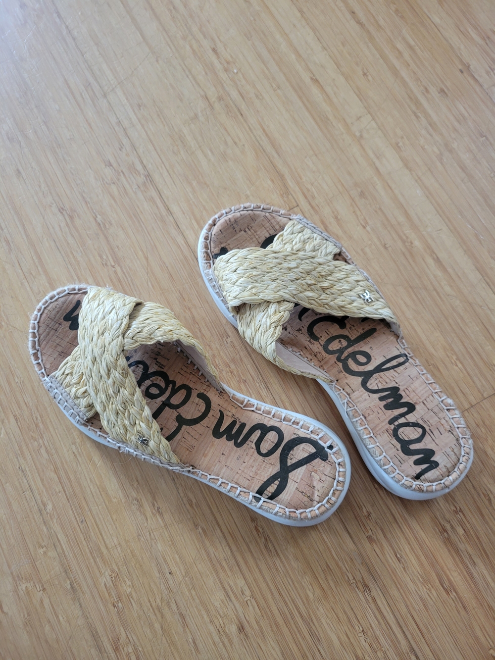 Sam Edelman Natural Braided Slide Sandals - Natural